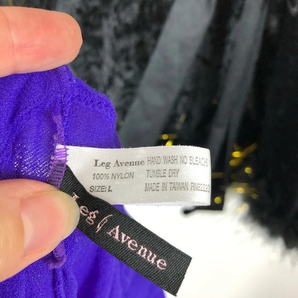 Childs Large Girls 2 Piece Black Adorable Witch Costume Dress Tights Halloween - Picture 7 of 7